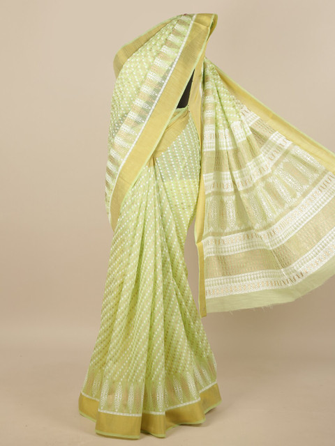 

Pothys Green & Gold-Toned Saree