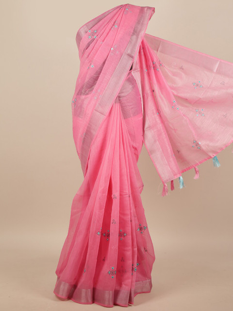 

Pothys Pink Ethnic Motifs Saree