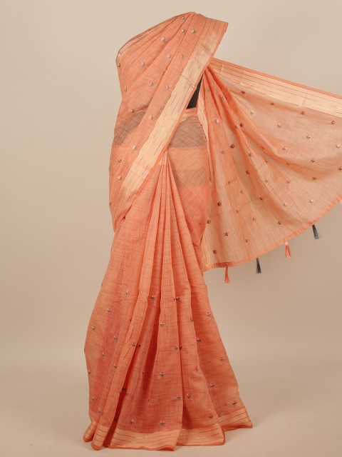 

Pothys Orange Floral Saree