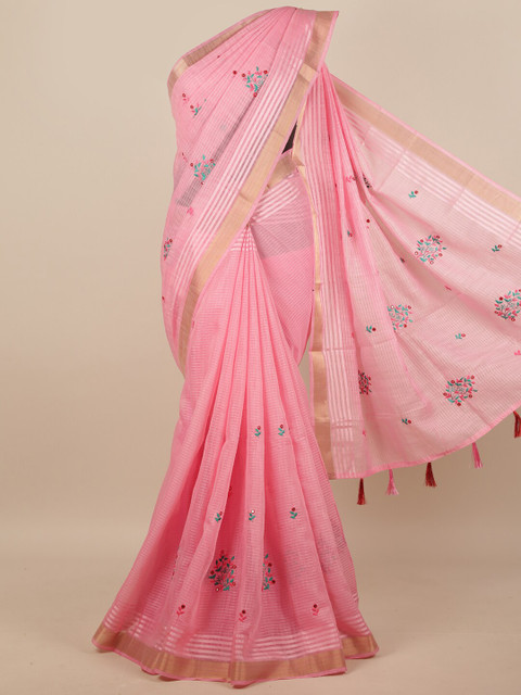 

Pothys Pink Floral Saree