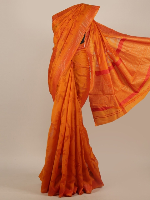 

Pothys Orange Ethnic Motifs Jute Silk Saree
