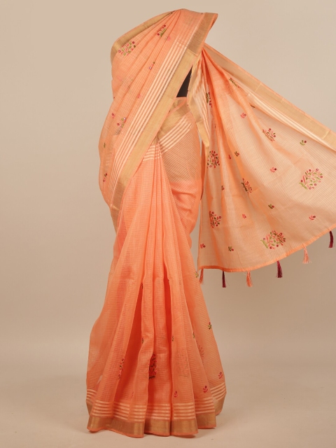 

Pothys Orange Floral Saree