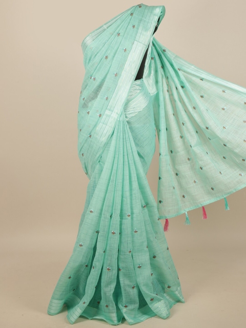 

Pothys Sea Green Floral Saree