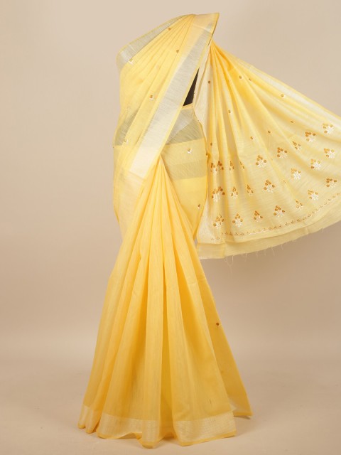 

Pothys Yellow Floral Saree