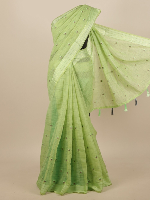 

Pothys Green Ethnic Motifs Embroidered Saree