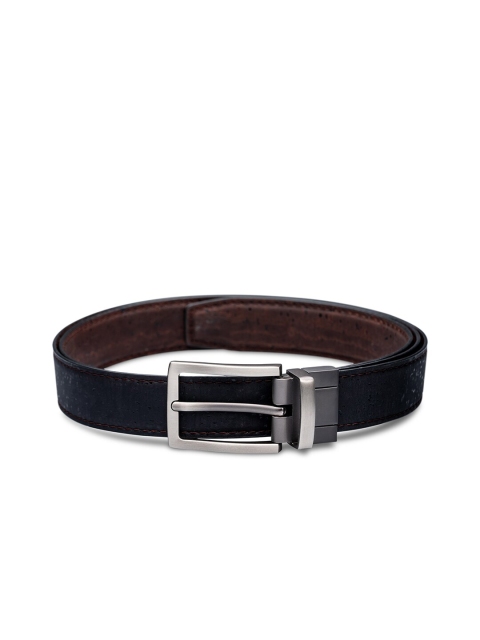 

Beej Men Brown & Brown Textured Cork Reversible Belt