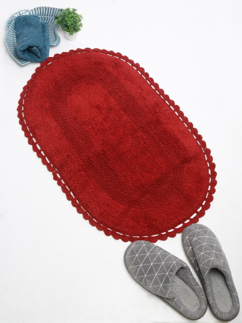 

Fabindia Red Solid Cotton Bath Rug