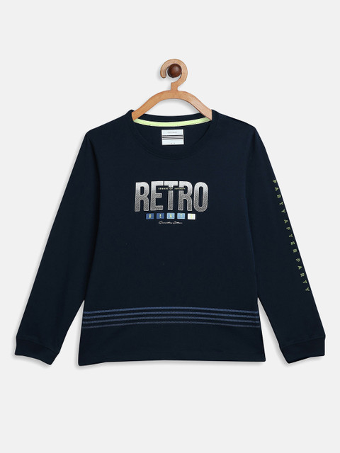 

Octave Boys Blue Typography Printed T-shirt