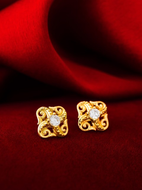 

aadita Gold-Toned Contemporary Studs Earrings