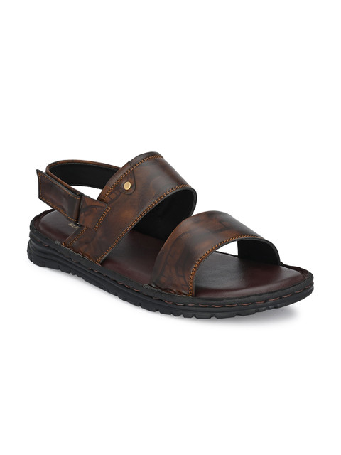 

AfroJack Men Brown Textured Comfort Sandals