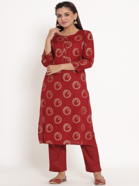 

ZOLA Women Red Regular Kurti with Salwar