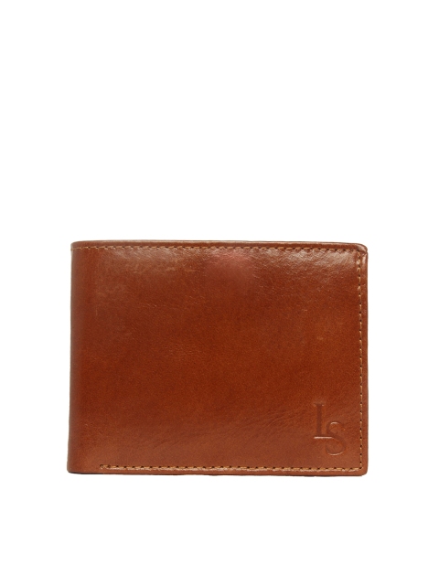 

LOUIS STITCH Men Tan Solid Leather Three-Fold Wallet