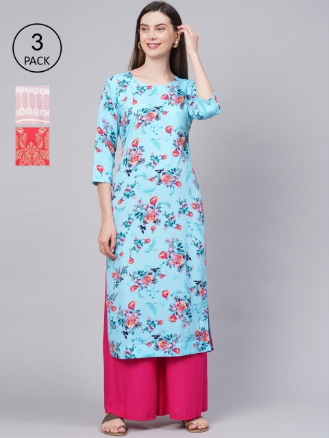 

KALINI Women Multicoloured Ethnic Motifs Printed Crepe Kurta, Multi