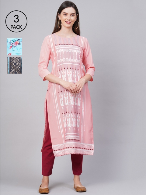 

KALINI Women Pack Of 3 Kurtas, Blue