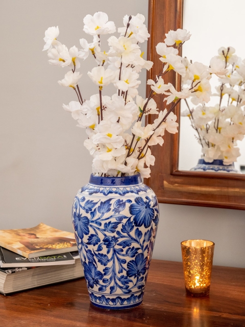 

Neerja Blue & Off-White Jaipur Pottery Handiya Vase