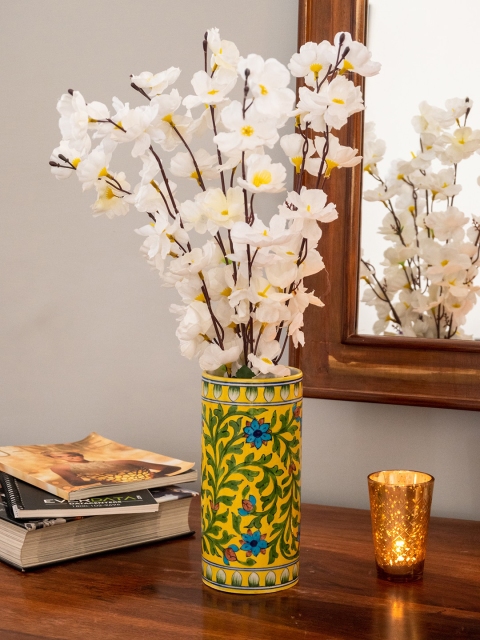

Neerja Green & Blue Pottery Cyliderical Vase