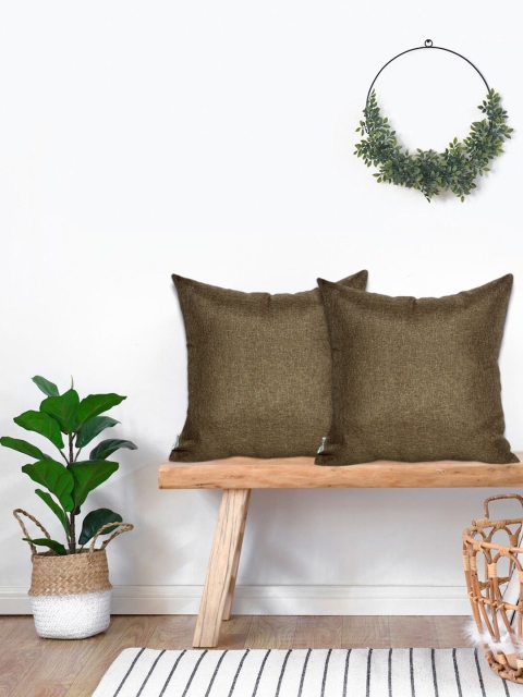 

KICA Brown Set of 2 Square Cushion Covers