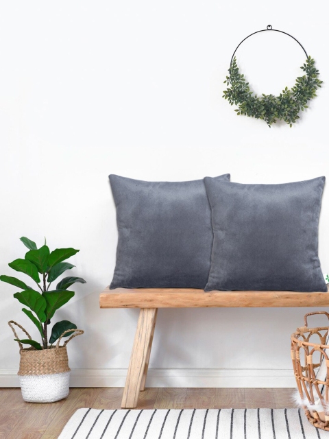 

KICA Grey Set of 2 Velvet Square Cushion Covers