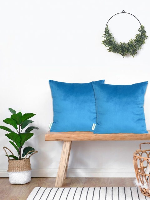 

KICA Blue Set of 2 Velvet Square Cushion Covers