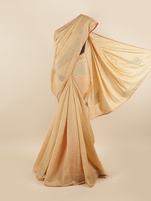 

Pothys Beige Embellished Silk Blend Saree