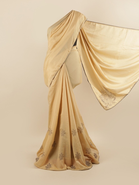 

Pothys Cream-Coloured & Grey Silk Blend Saree