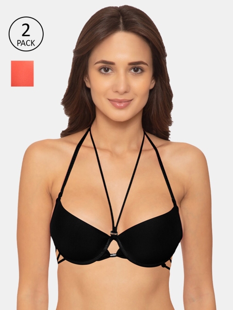 

Tweens Black & Coral Set Of 2 Underwired Lightly Padded Everyday Bras
