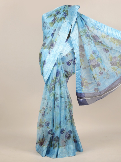 

Pothys Blue & Green Floral Saree