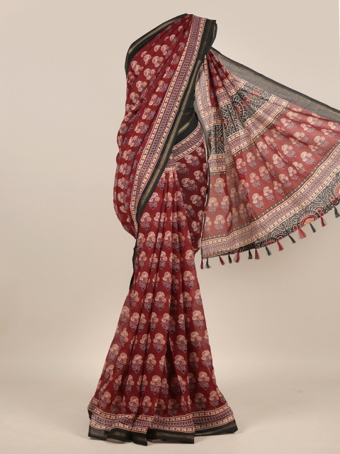 

Pothys Maroon & White Floral Saree