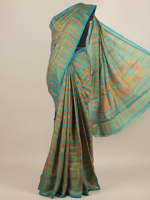 

Pothys Multicoloured & Blue Jute Silk Saree, Multi