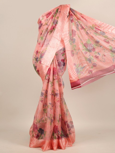 

Pothys Pink & Red Floral Saree