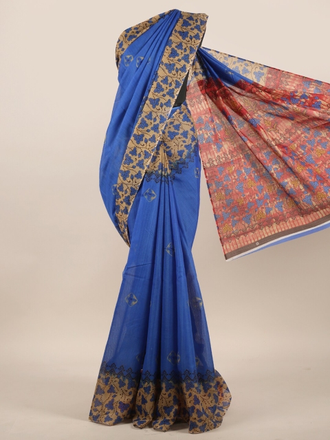 

Pothys Blue & Red Floral Saree