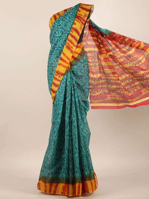 

Pothys Green & Red Paisley Saree