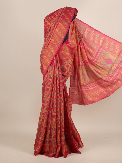 

Pothys Magenta & Green Jute Silk Saree
