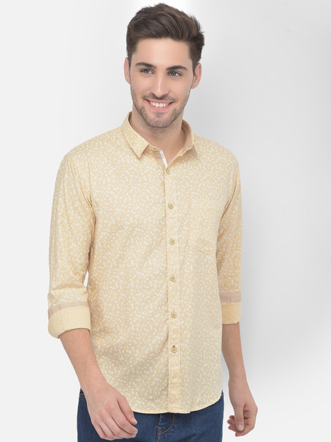 

COBB Men Beige Slim Fit Floral Printed Casual Shirt
