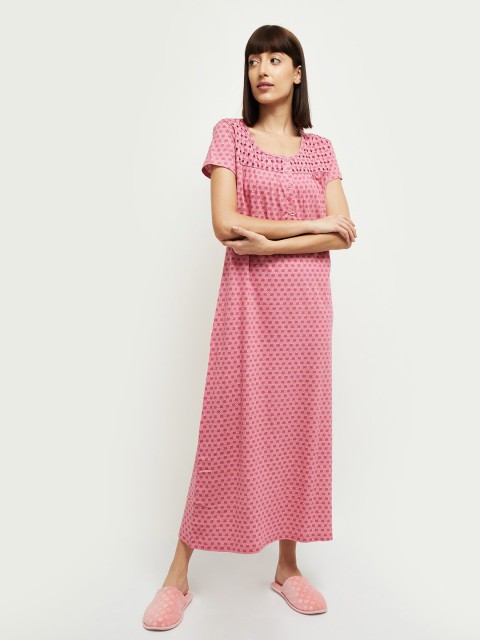 

max Pink Printed Maxi Nightdress