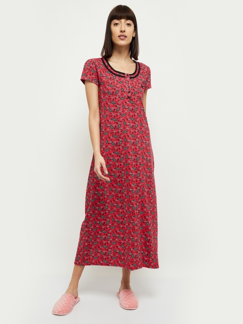 

max Red Printed Maxi Nightdress