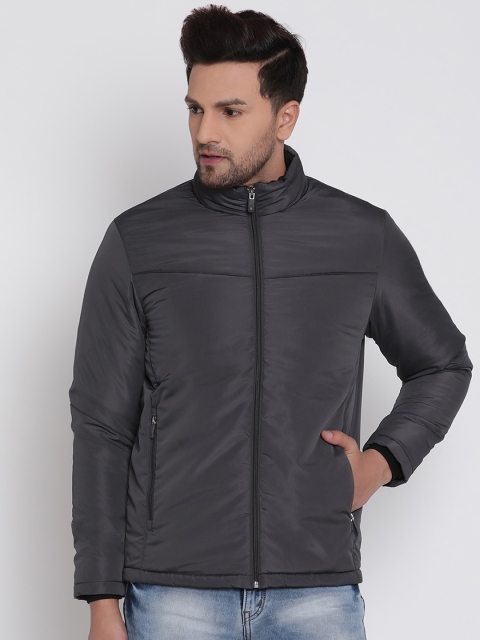 

METTLE Men Grey Solid Padded Jacket