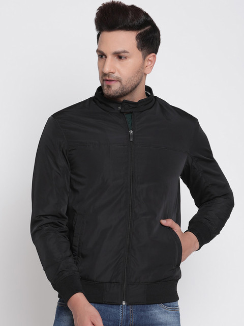 

METTLE Men Black Bomber Jacket