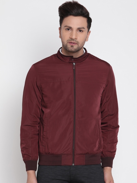 

METTLE Men Maroon Bomber Jacket
