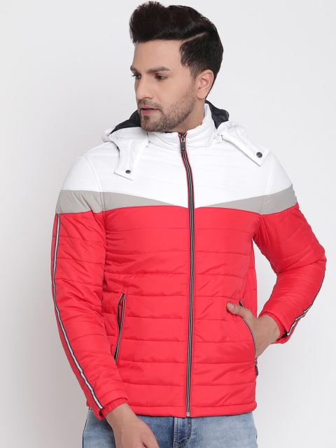 

METTLE Men Red Colourblocked Puffer Jacket
