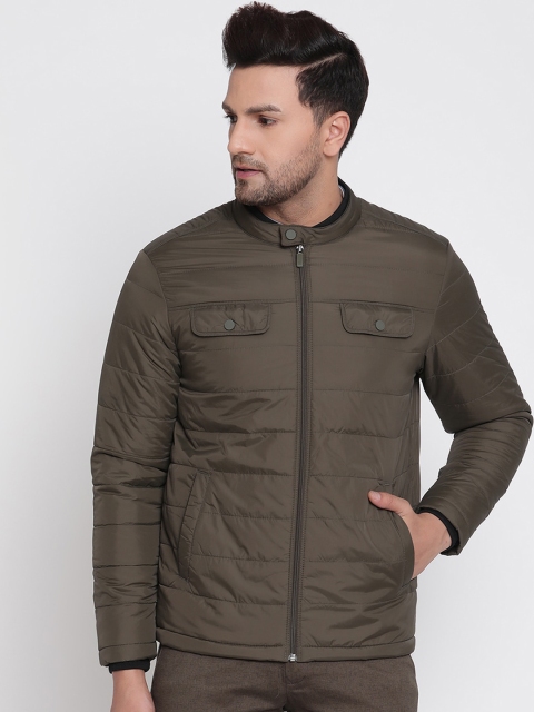 

METTLE Men Olive Green Puffer Jacket