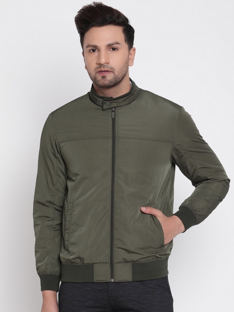 

METTLE Men Olive Green Bomber Jacket