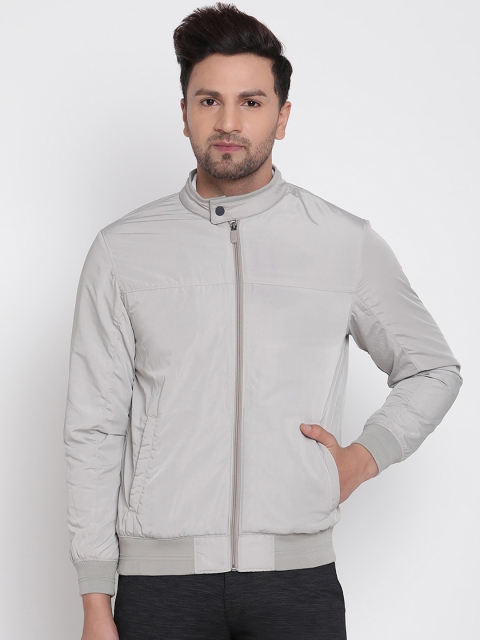 

METTLE Men Cream-Coloured Bomber Jacket