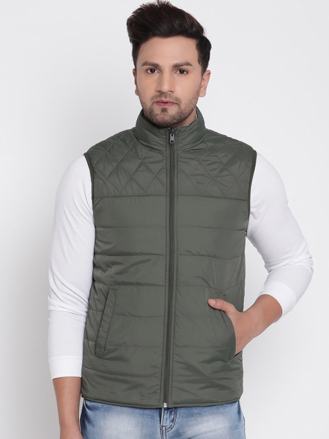

METTLE Men Olive Green Padded Jacket