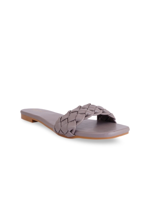 

SCENTRA Women Grey Embellished Open Toe Flats