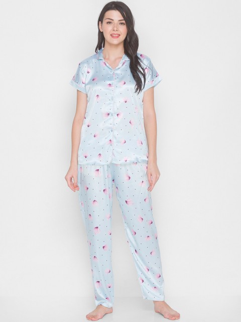 

AV2 Women Blue & Pink Printed Night Suit