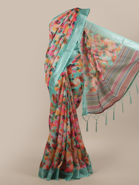 

Pothys Multicoloured Linen Blend Saree, Multi
