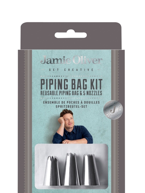 

Jamie Oliver Silver-Toned & Sea-Green Solid Piping Bag Kit