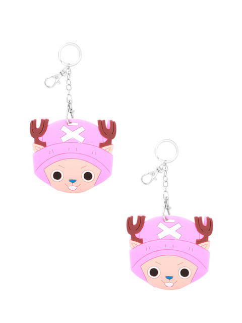 

POKORY Kids Set Of 2 Stainless Steel Key Chains, Pink