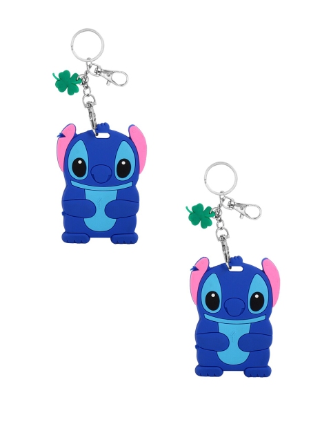 

POKORY Kids Set Of 2 Navy Blue & Pink Stainless Steel Keychains